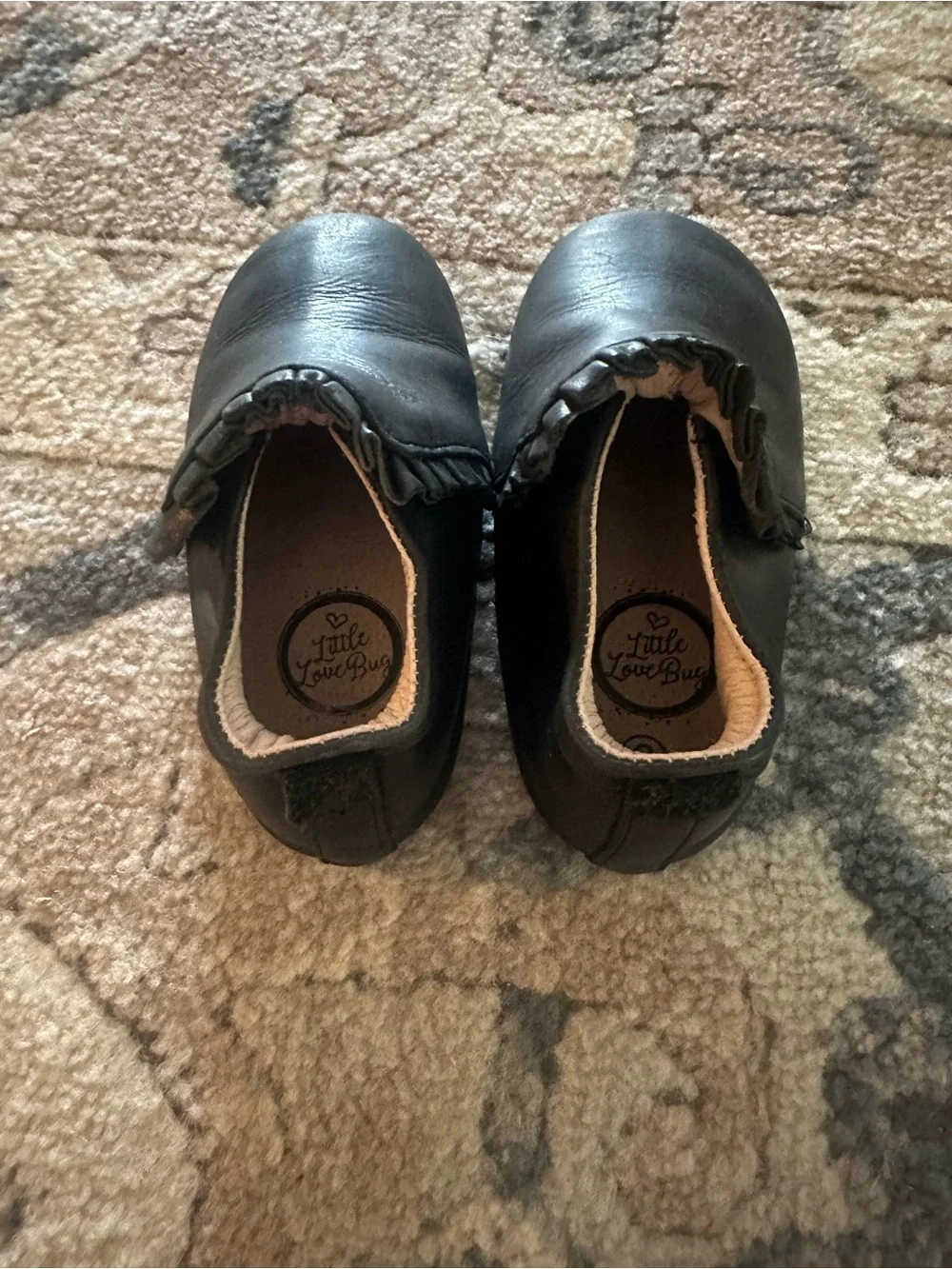 Black leather barefoot sole booties